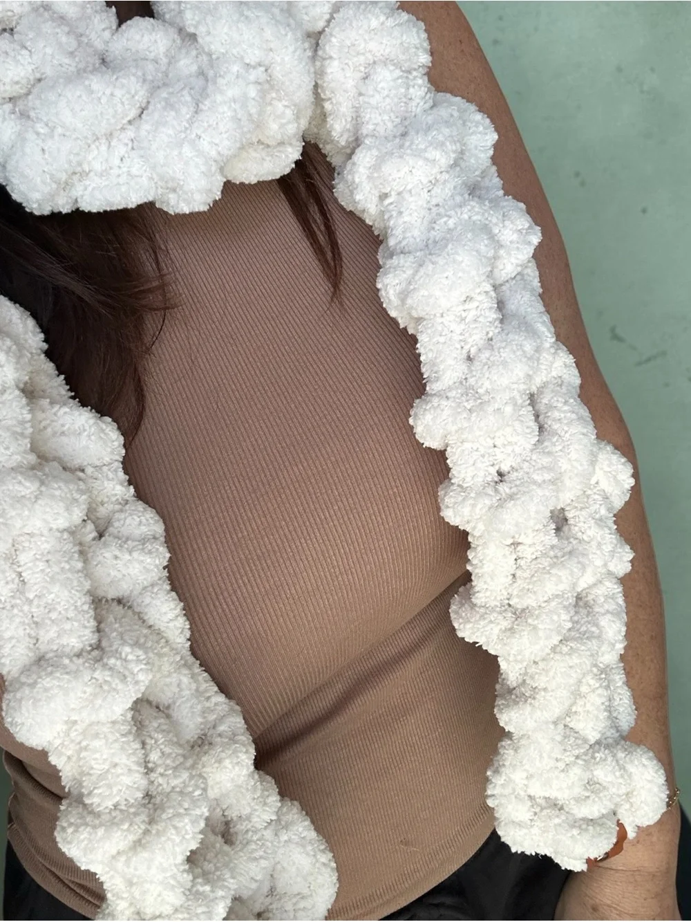 Hand made by me, Chunky Cream Knit Scarf - Women Accessories